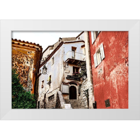 Corner Townhouse White Modern Wood Framed Art Print by Acosta