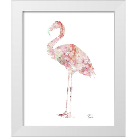 Flowers In Flamingo White Modern Wood Framed Art Print by Pinto, Patricia