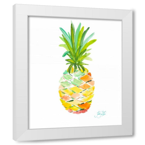 Pineapple I White Modern Wood Framed Art Print by DeRice, Julie