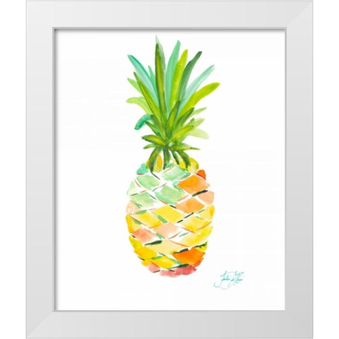 Pineapple I White Modern Wood Framed Art Print by DeRice, Julie