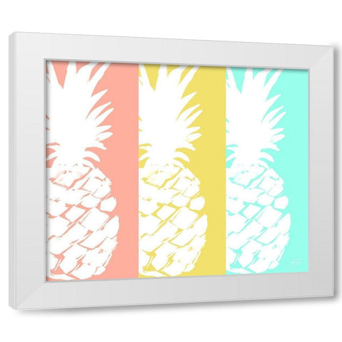 Modern Pineapple Trio White Modern Wood Framed Art Print by DeRice, Julie