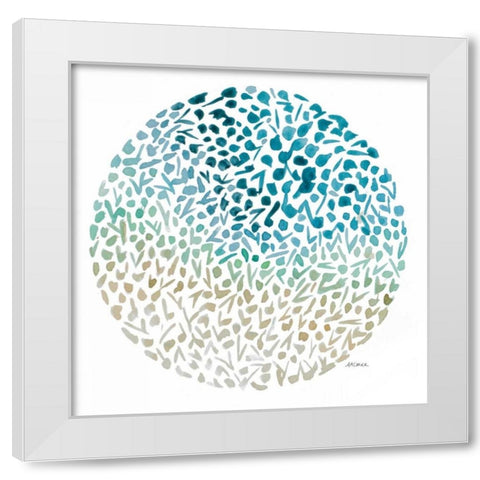 Circle Garden I White Modern Wood Framed Art Print by Coolick, Ann Marie