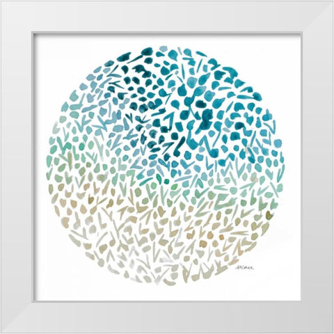 Circle Garden I White Modern Wood Framed Art Print by Coolick, Ann Marie