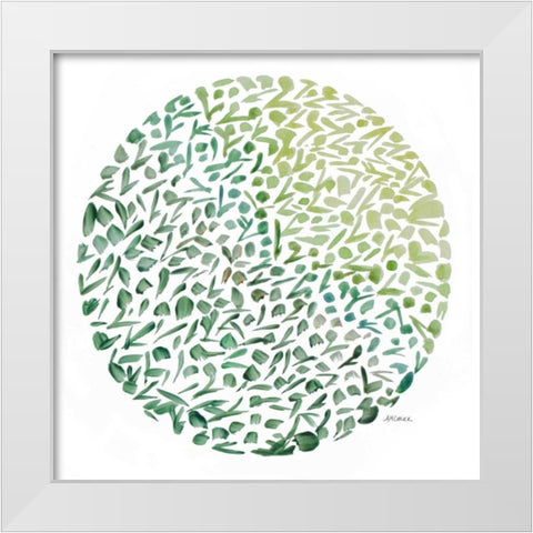 Circle Garden II White Modern Wood Framed Art Print by Coolick, Ann Marie