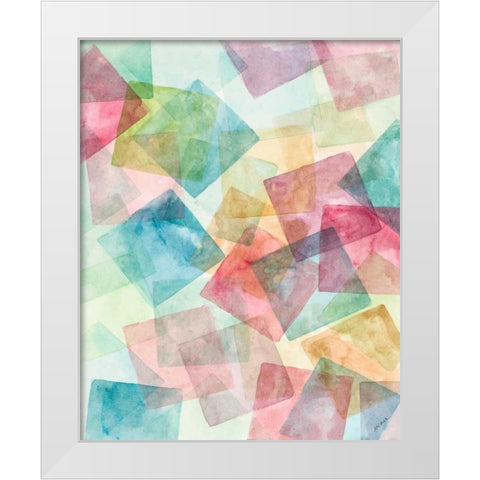Merging Shapes I White Modern Wood Framed Art Print by Coolick, Ann Marie