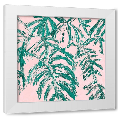 Teal Tropicalo Garden White Modern Wood Framed Art Print by Coolick, Ann Marie