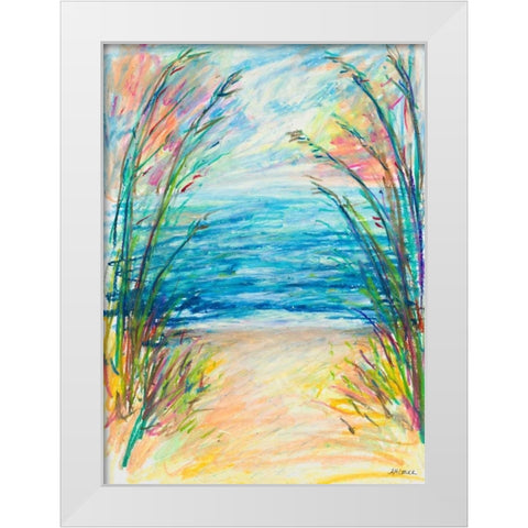 Path To The Water White Modern Wood Framed Art Print by Coolick, Ann Marie