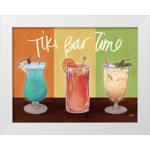 Tiki Bar Time White Modern Wood Framed Art Print by Medley, Elizabeth