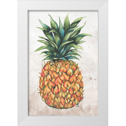 Tropic Pineapple White Modern Wood Framed Art Print by Medley, Elizabeth