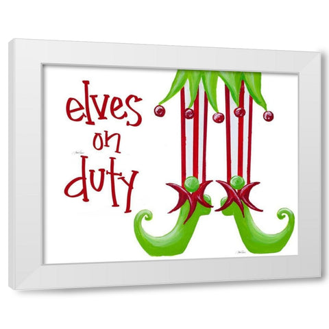 Elves on Duty White Modern Wood Framed Art Print by Ritter, Gina