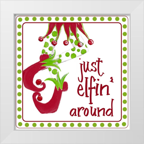 Elfin Around White Modern Wood Framed Art Print by Ritter, Gina