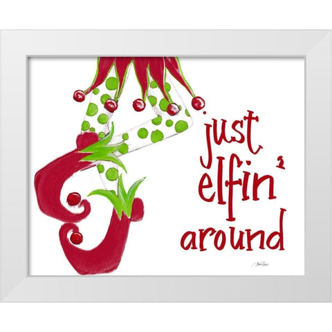 Just Elfin Around White Modern Wood Framed Art Print by Ritter, Gina