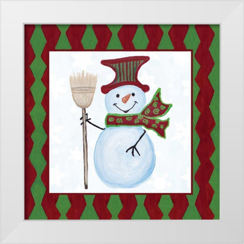 Snowman Zig Zag Square IV White Modern Wood Framed Art Print by Ritter, Gina