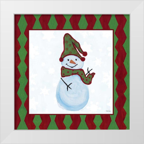 Snowman Zig Zag Square II White Modern Wood Framed Art Print by Ritter, Gina