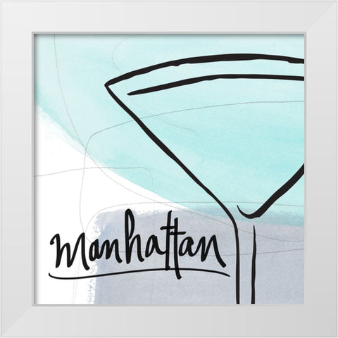 Manhattan Abstract White Modern Wood Framed Art Print by Loreth, Lanie