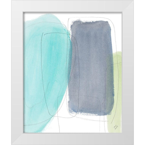 Teal and Grey Abstract I White Modern Wood Framed Art Print by Loreth, Lanie