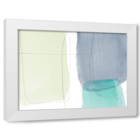 Teal and Grey Abstract II White Modern Wood Framed Art Print by Loreth, Lanie