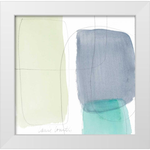 Teal and Grey Abstract II White Modern Wood Framed Art Print by Loreth, Lanie
