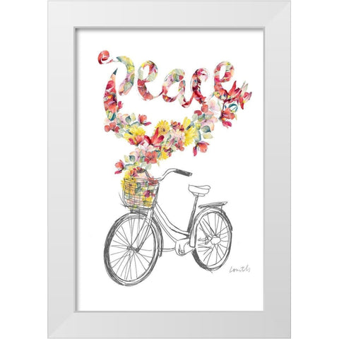 Love and Peace II White Modern Wood Framed Art Print by Loreth, Lanie