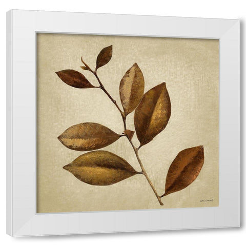 Antiqued Leaves II White Modern Wood Framed Art Print by Loreth, Lanie