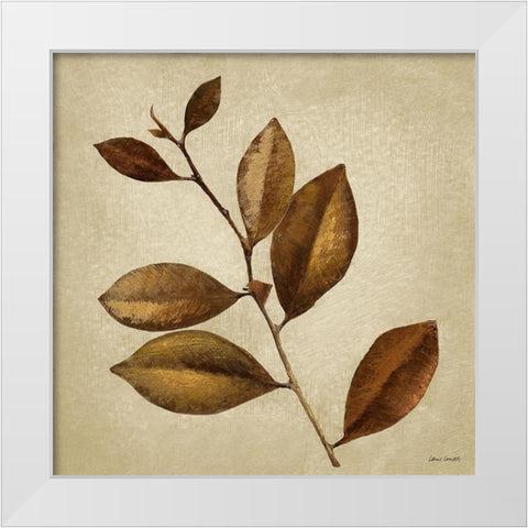 Antiqued Leaves II White Modern Wood Framed Art Print by Loreth, Lanie