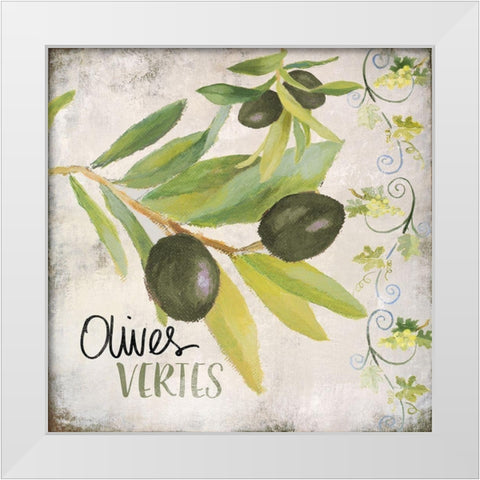 Olives Vertes White Modern Wood Framed Art Print by Loreth, Lanie