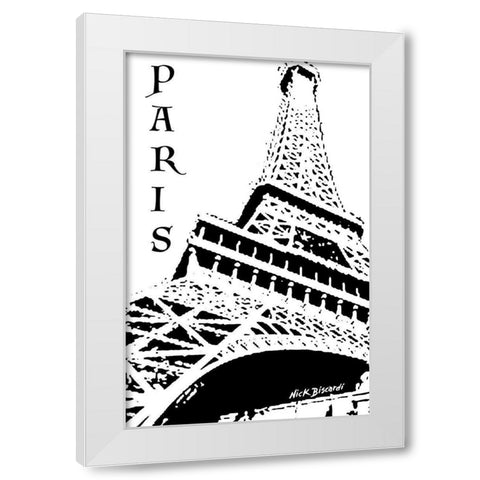 Modern Paris III White Modern Wood Framed Art Print by Biscardi, Nicholas