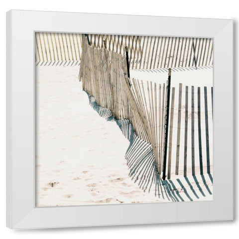Beach Fence I White Modern Wood Framed Art Print by Biscardi, Nicholas