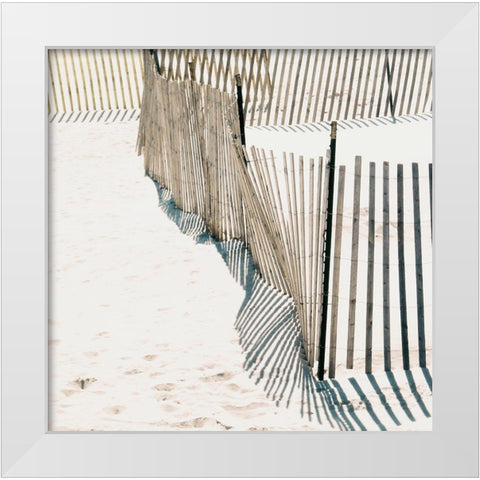 Beach Fence I White Modern Wood Framed Art Print by Biscardi, Nicholas