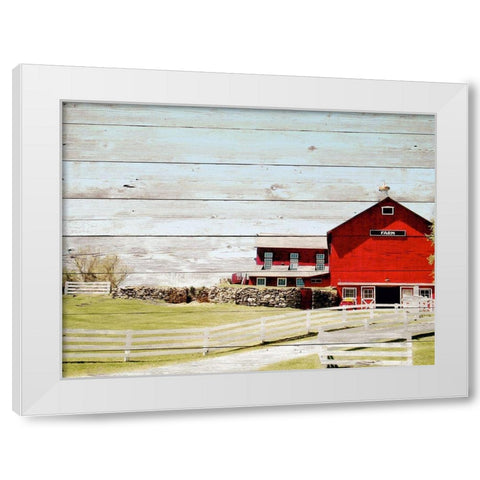Farm Fence White Modern Wood Framed Art Print by Biscardi, Nicholas