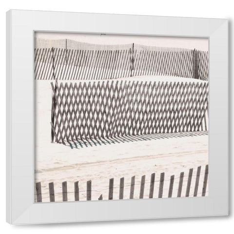Beach Fence White Modern Wood Framed Art Print by Biscardi, Nicholas