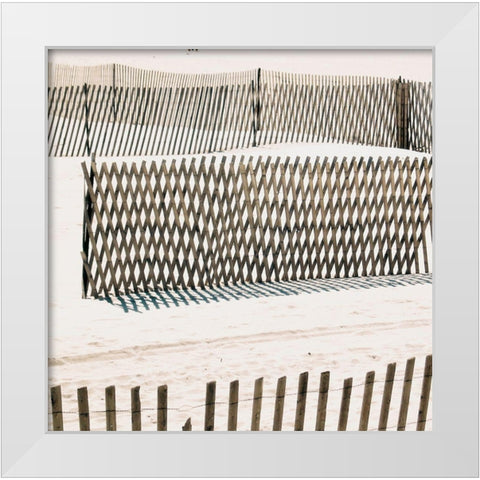 Beach Fence II White Modern Wood Framed Art Print by Biscardi, Nicholas