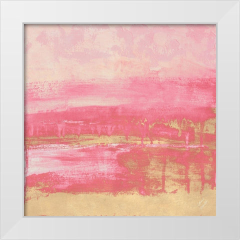 Rose Gold Abstract White Modern Wood Framed Art Print by Loreth, Lanie