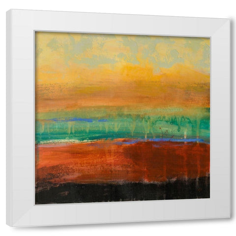 Red Green Yellow Abstract White Modern Wood Framed Art Print by Loreth, Lanie