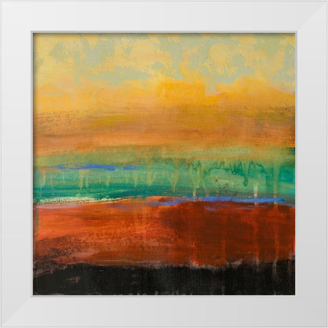 Red Green Yellow Abstract White Modern Wood Framed Art Print by Loreth, Lanie