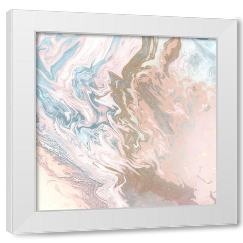 Elegant Pink Agate White Modern Wood Framed Art Print by Mercado, M.