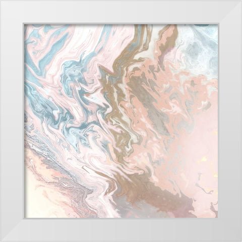 Elegant Pink Agate White Modern Wood Framed Art Print by Mercado, M.