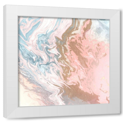 Soft Pink Agate White Modern Wood Framed Art Print by Mercado, M.