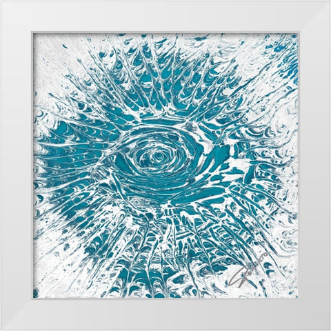 Burst of Ink White Modern Wood Framed Art Print by Mercado, M.