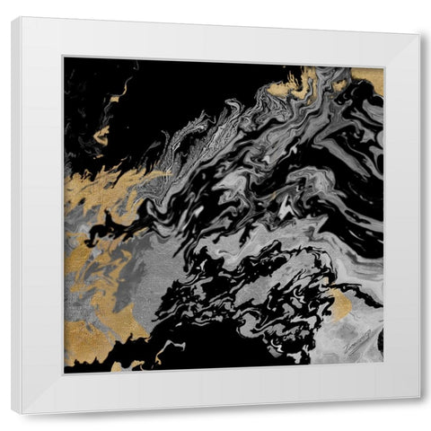 Touch of Gold White Modern Wood Framed Art Print by Mercado, M.