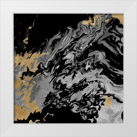 Touch of Gold White Modern Wood Framed Art Print by Mercado, M.