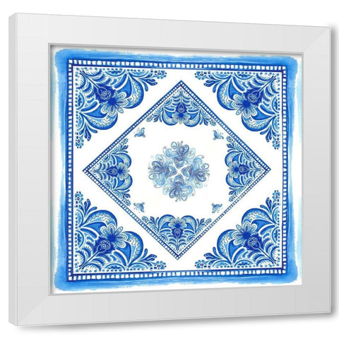 Artisan Tile Blue II White Modern Wood Framed Art Print by Diannart