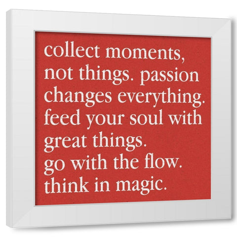 Collect Moments On Red White Modern Wood Framed Art Print by SD Graphics Studio