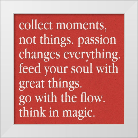 Collect Moments On Red White Modern Wood Framed Art Print by SD Graphics Studio