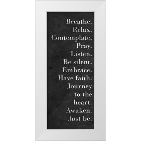 Just Be White Modern Wood Framed Art Print by SD Graphics Studio