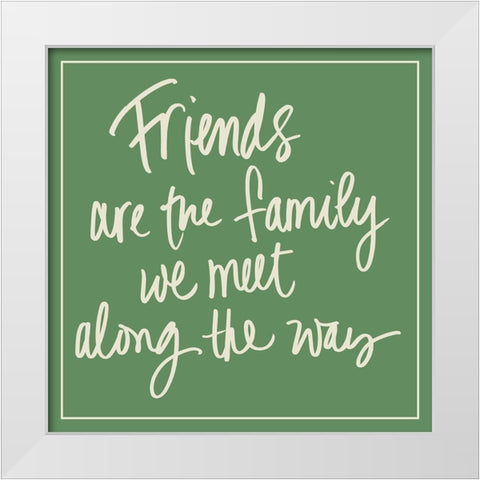Friends White Modern Wood Framed Art Print by SD Graphics Studio