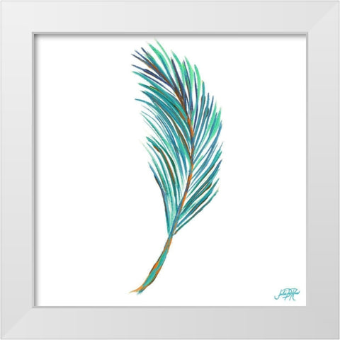 Punchy Palm Leaves I White Modern Wood Framed Art Print by DeRice, Julie