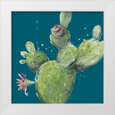 Natural Desert Cactus On Blue I White Modern Wood Framed Art Print by Pinto, Patricia