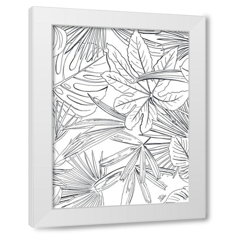 Tropical Leaves White Modern Wood Framed Art Print by Pinto, Patricia