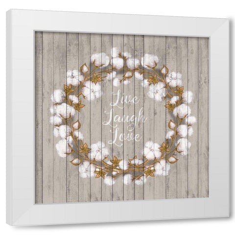 Cotton Wood Wreath White Modern Wood Framed Art Print by Metz, Andi
